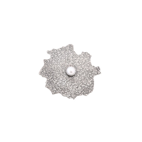 Engraved Flower Brooch