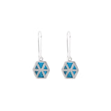 Six Triangles Enamel Earrings