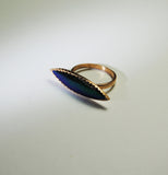 Marquise scarab wing ring