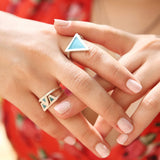 Double Triangle Enamel Rings